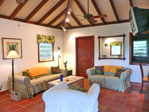 Cactus Flower cottage on St John has high ceilings and ample living space