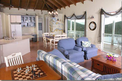 USVI St John rental villa Arco Iris great room